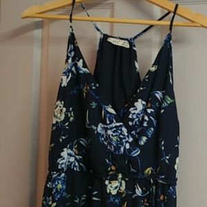 Spaghetti strap Navy floural dress